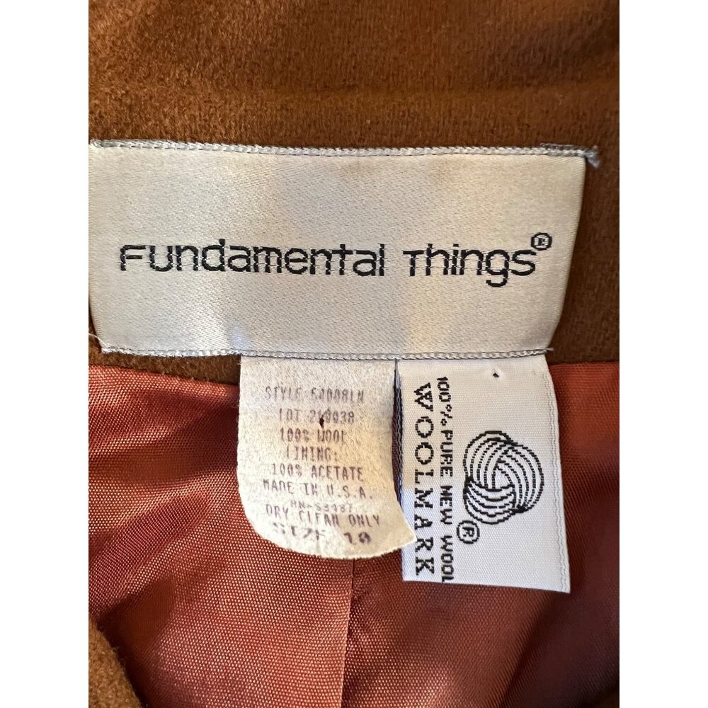 Vintage Fundamental Things Brown Button Front Wool Shacket Blazer Jacket 10 90's - Picture 10 of 12